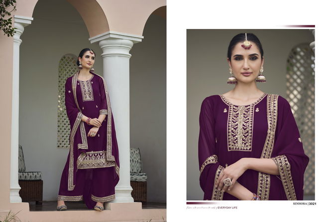 Amayra 3021 To 3024 By Senhora Georgette Designer Salwar Suit Wholesale Shop In Surat
